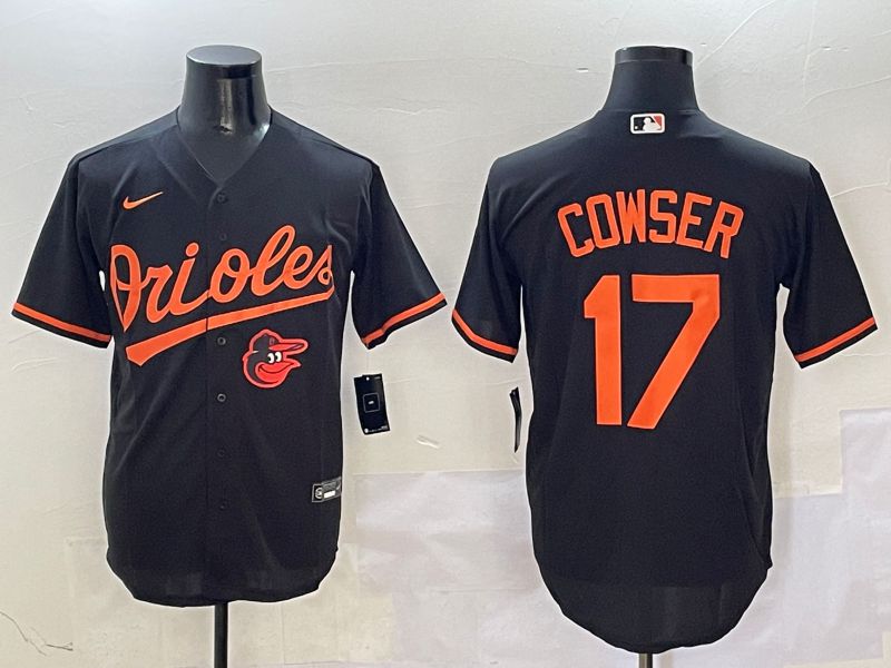 Men Baltimore Orioles 17 Cowser Black Game 2025 Nike MLB Jersey style 3